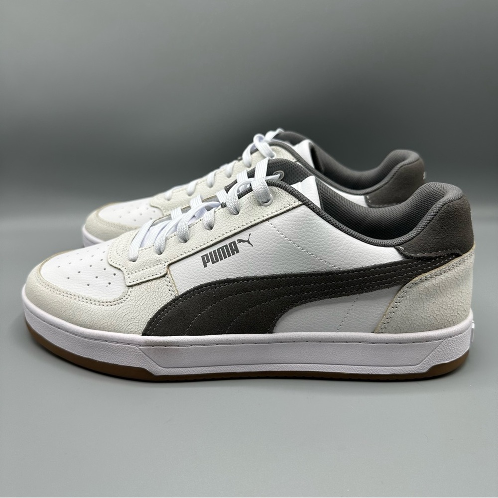 Puma Men's White and Gray faux leather Sneakers Mens size 11